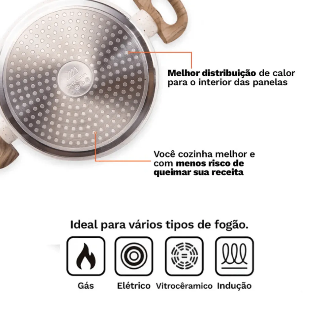 Cozinha dos Sonhos 9 peças Revestimento Cerâmico Premium Indução - Bege - Imagem 10